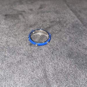 Colorful Enamel Stackable Ring with Crystals 💙